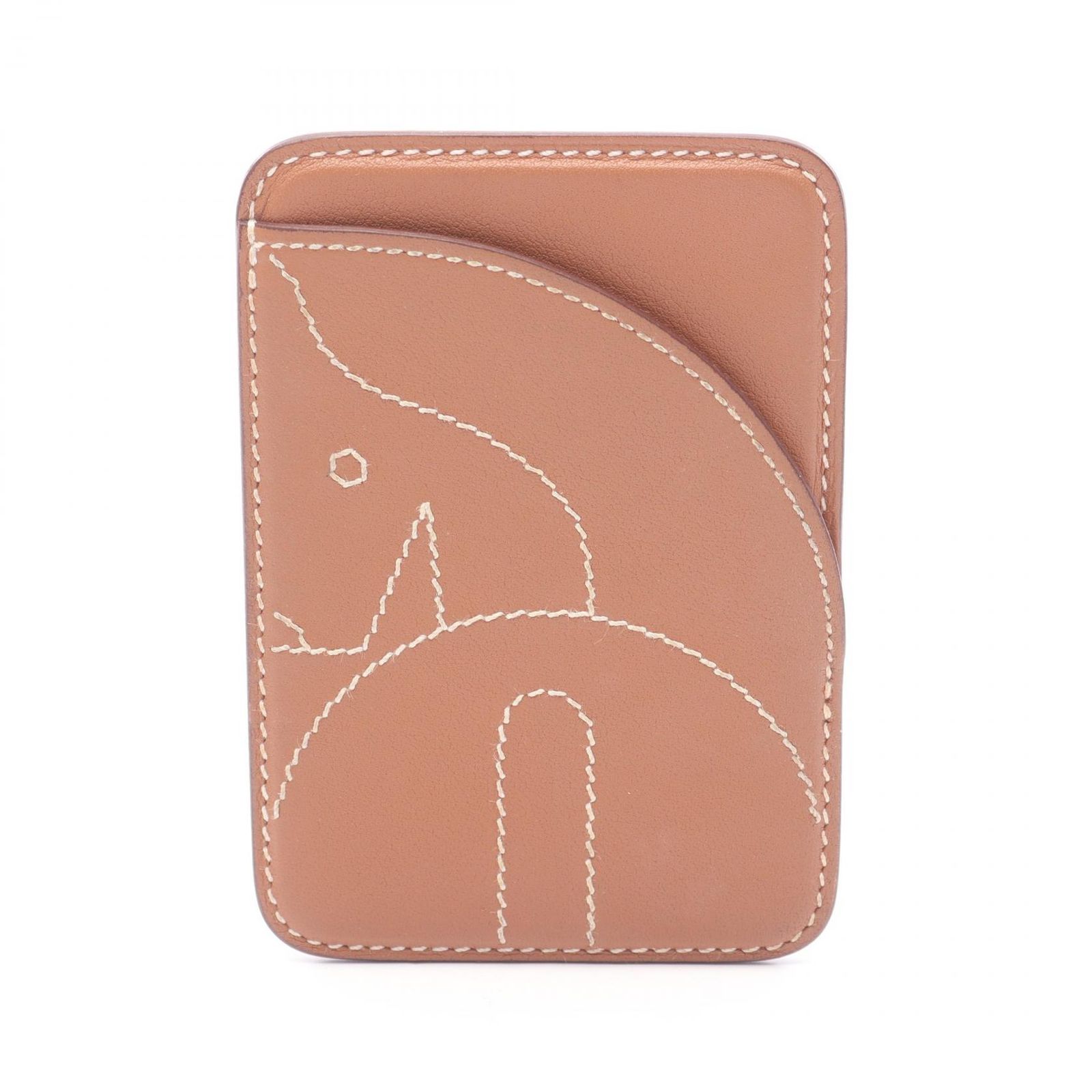 エルメス HERMES カードケース MagSafe エマン シュヴァル ゴールド 