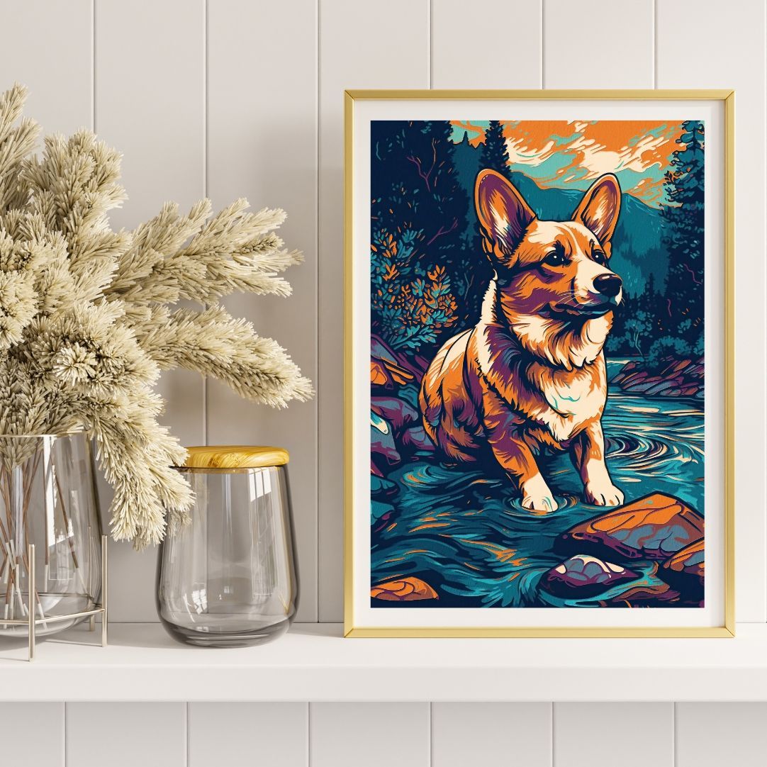 ワンダフルライフ - ウェルシュコーギー犬 No.3】ジークレー版画＊名