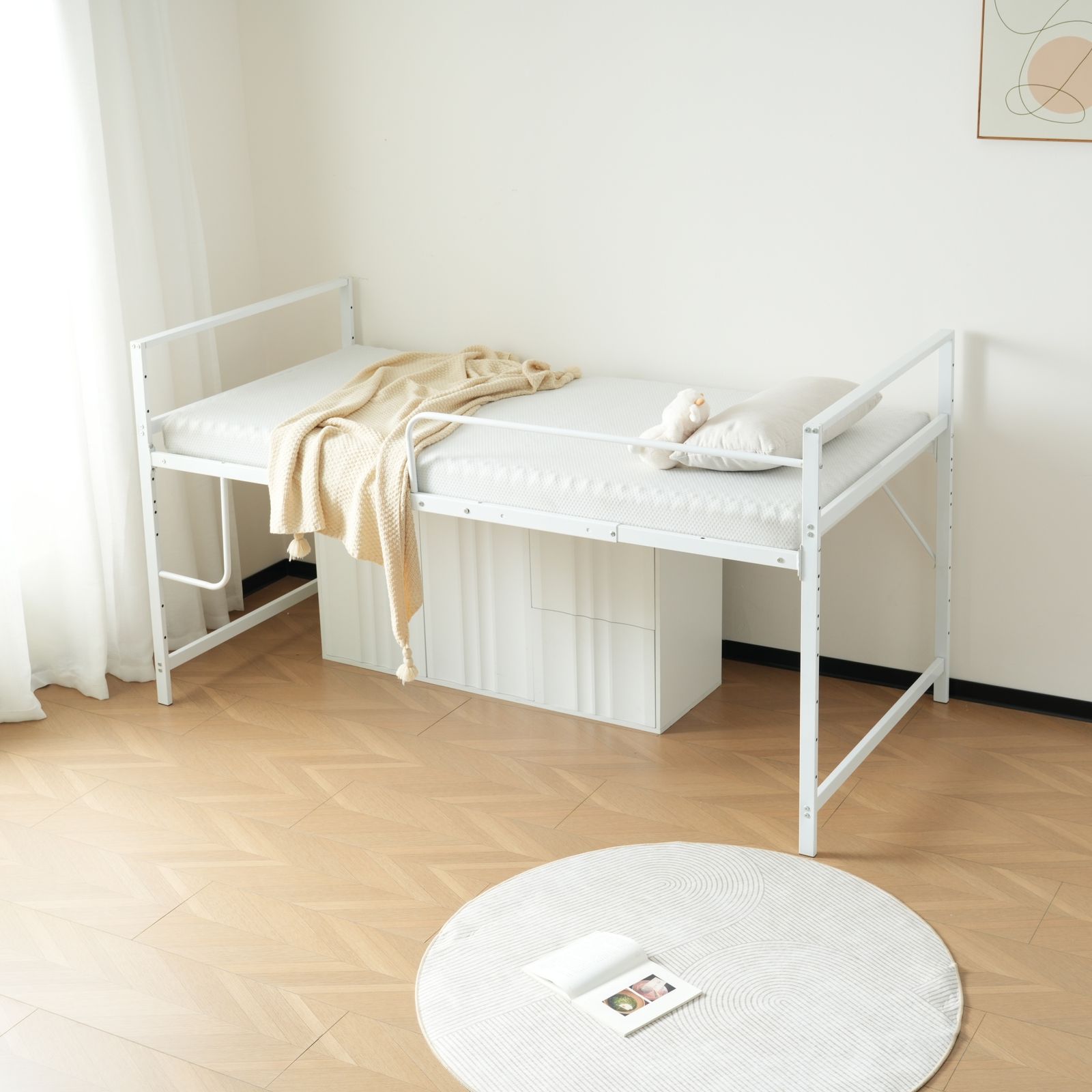 高さ110cm】ロフトベッド パイプベッド シングル システムベッド ロー