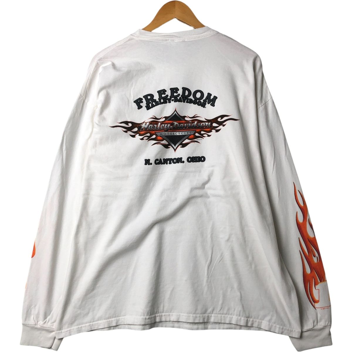 HARLEY-DAVIDSON USA製ファイヤーパターン カットソーA3360 HARLEY-DAVIDSON USA製ファイヤーパターン カットソーA3360 メンズ