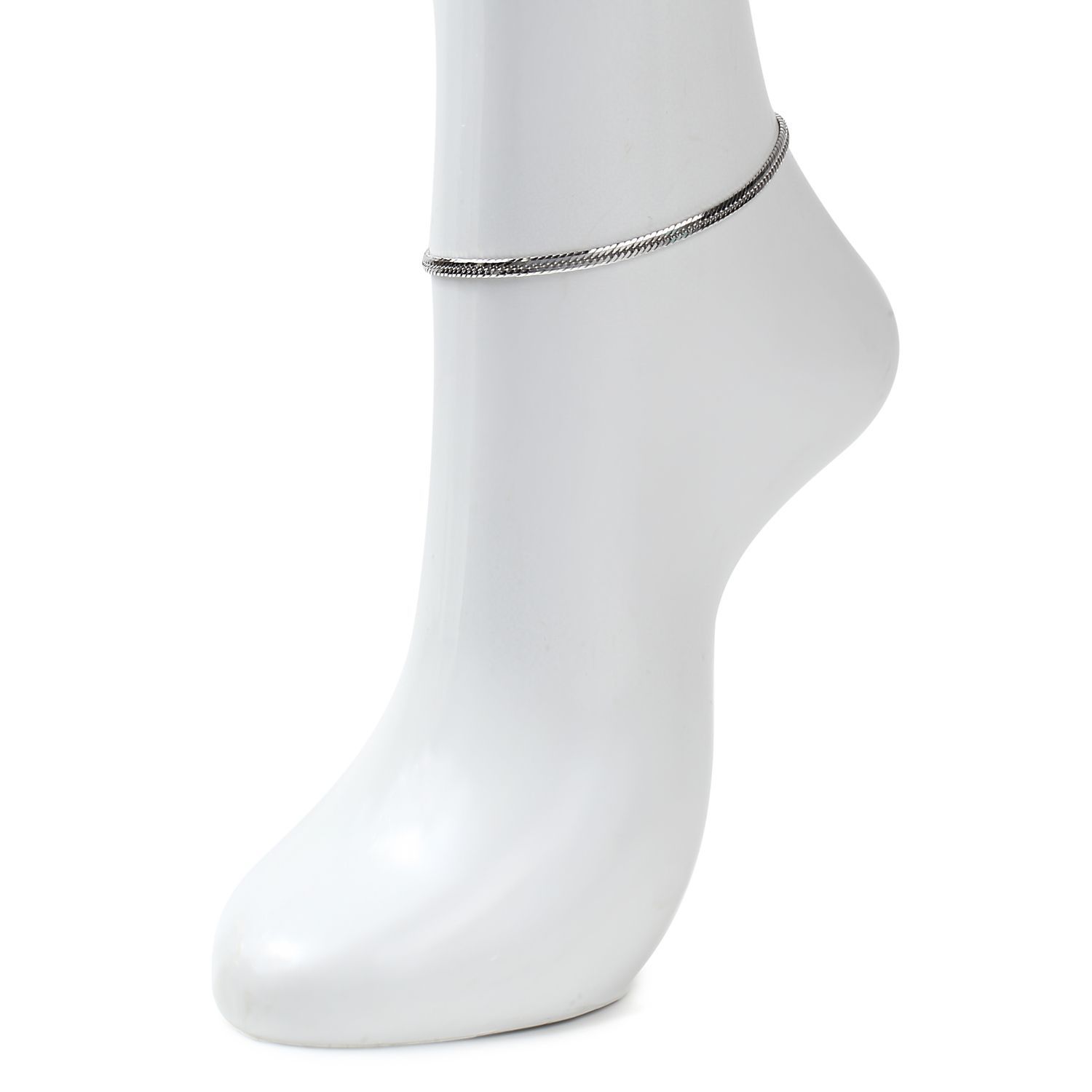 18金 アンクレット 喜平 8面 トリプル 10g 24cm 造幣局検定つき ホワイトゴールド