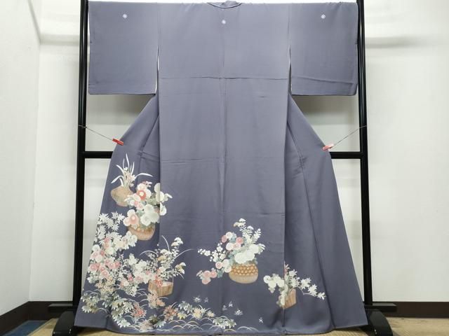 平和屋着物●豪華色留袖 刺繍 花籠文 金彩 正絹 CAAZ0971vf