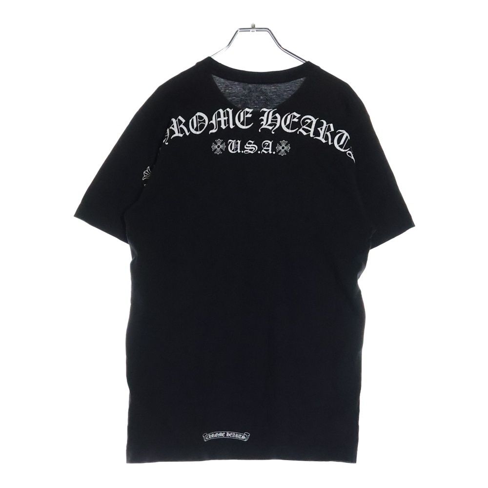 クロムハーツ スクロール ラベル ヴァーティカル ロゴ 半袖 Tシャツ ブラック 061986-02.jpg