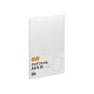TANOSEE クリアファイル A4タテ 10ポケット 背幅8mm クリア 1セ