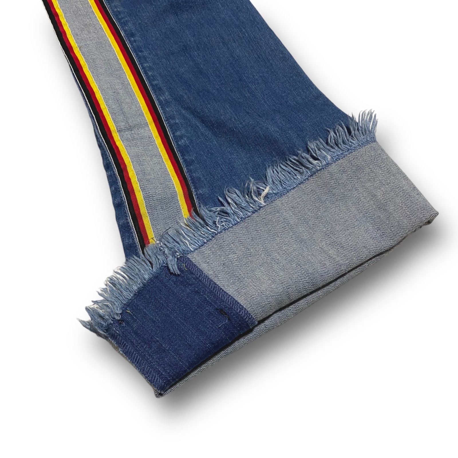  2025セール開催中！ PAMEO POSE パメオポーズ サイドライン ストレッチ ベルボトム サイズM ブーツカット フ デニム レディース ジーンズ ジーパン 100％高品質で激安通販！