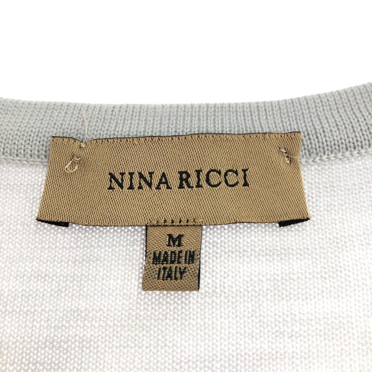 NINA RICCI ニナリッチ 蝶柄 半袖 ニット サイズ:M  グレー ウールシルク レディース 　240001140593 NINA RICCI ニナリッチ 蝶柄 半袖 ニット サイズ:M グレー