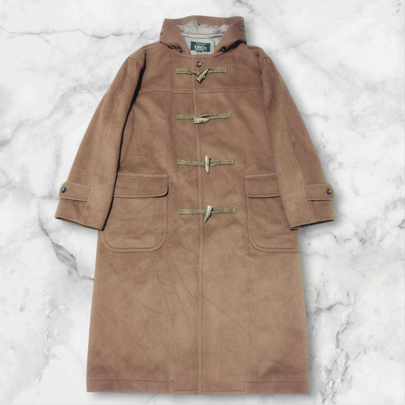 レリアン ゆったりサイズ ケープ付き トレンチコート シルク100% 13+