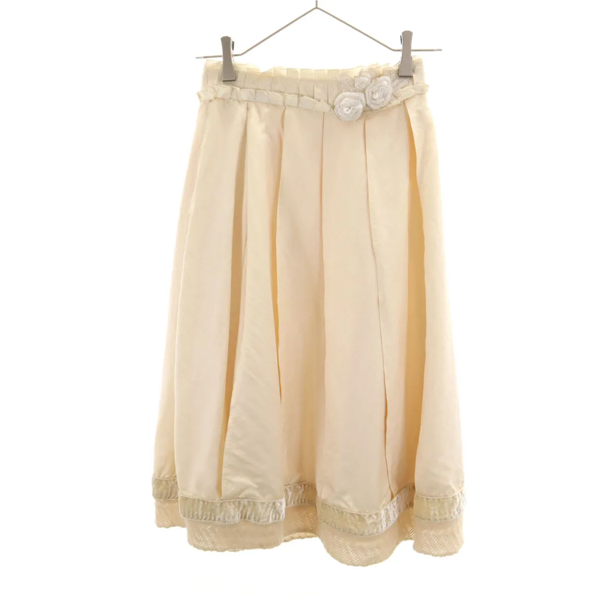 ☆LOUIS VUITTON☆モノグラム柄シルクプリーツ ロングスカート36