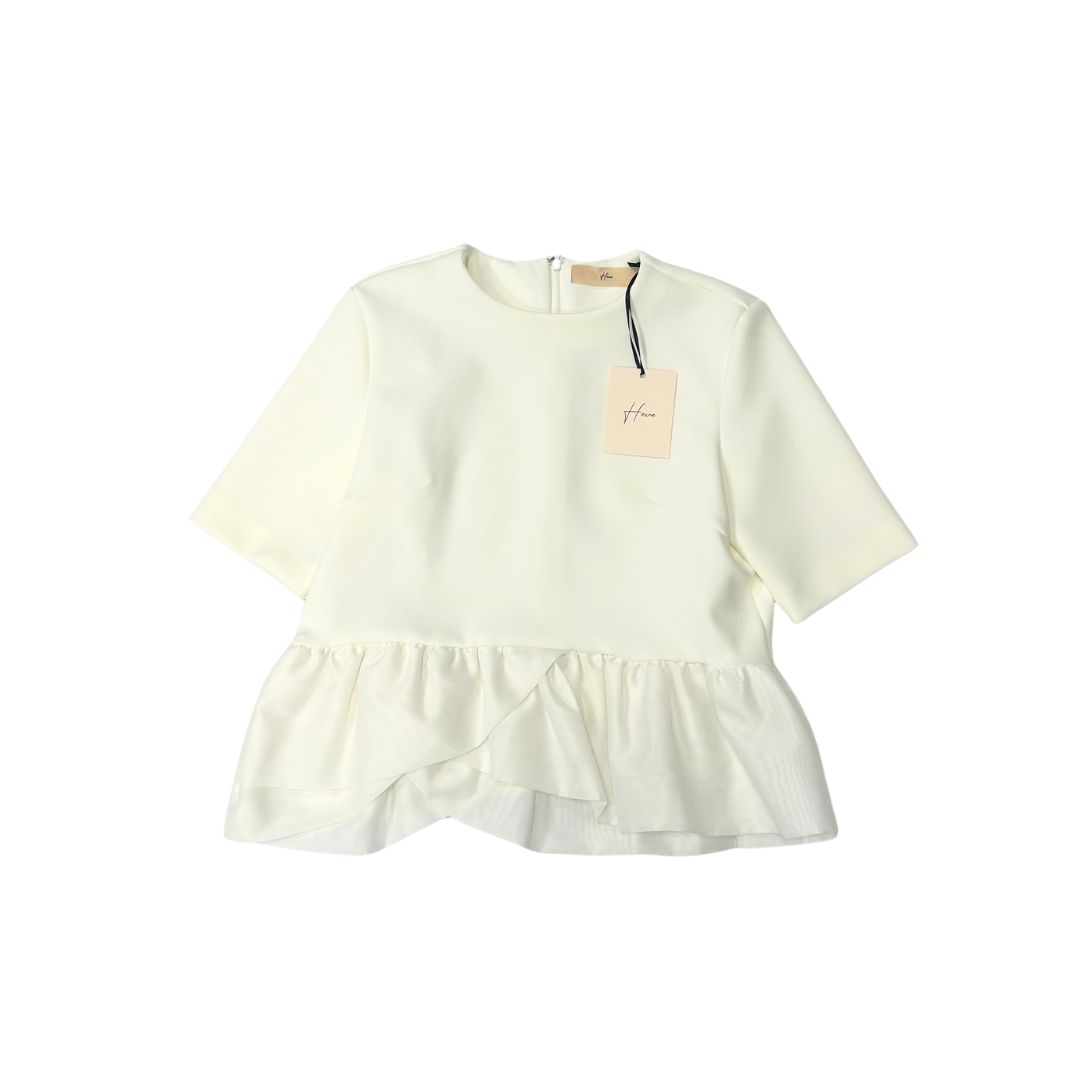 新品未使用タグ付）HEVE（ヘイヴ） PEONYペプラムBL ホワイト