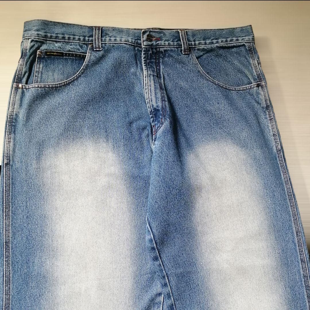 44インチバギーパンツ ぺぺジーンズ 90s 極太 ストレート ウエスト108㎝ Pepe Jeans - ぺぺジーンズワッペンバギーデニムジーンズ刺繍b系