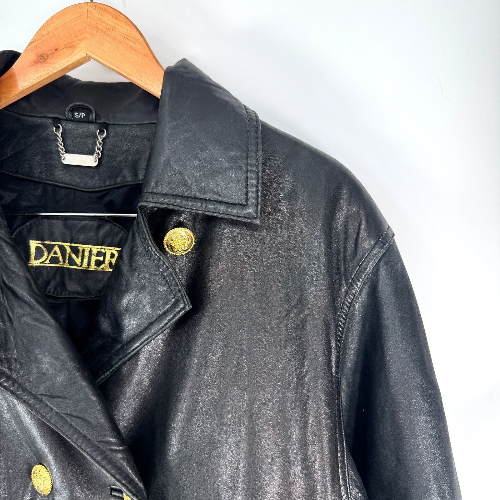 80s ヴィンテージ DANIER 本革 レザージャケット 7185 金ボタン ハーフ
