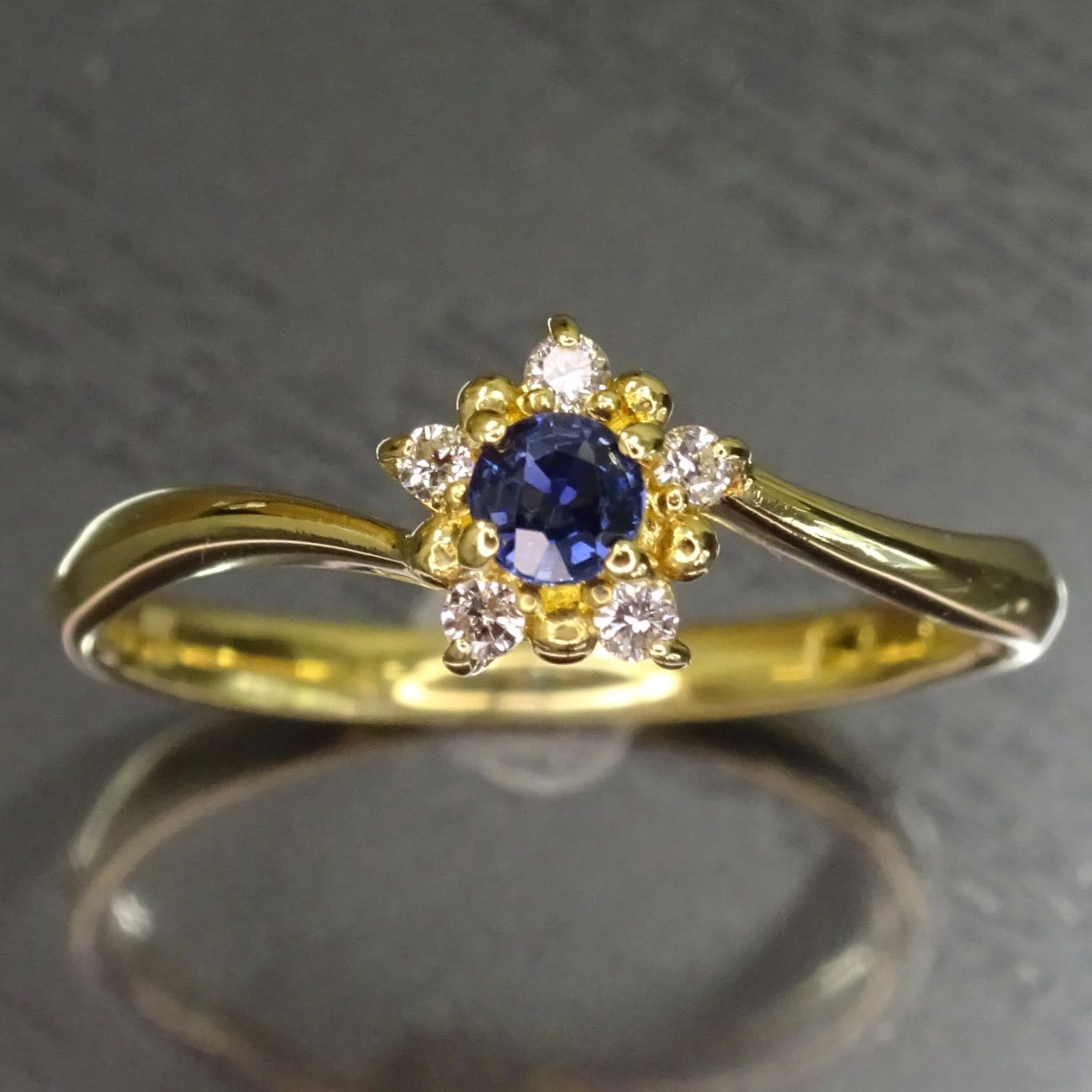 金 18金 750 リング 指輪 石付き K18 宝石 ジュエリー 11号