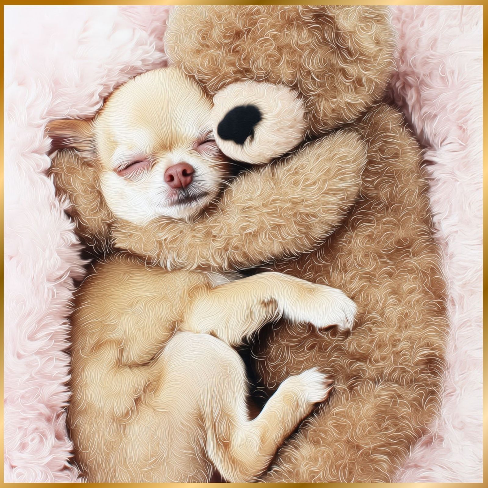 くまのぬいぐるみ - チワワ犬 テディーベア teddy bear かわいい 癒し系 インテリアアート ペットロス うちの子 記念日 アートポスター 犬の絵 犬のイラスト ギフト プレゼント