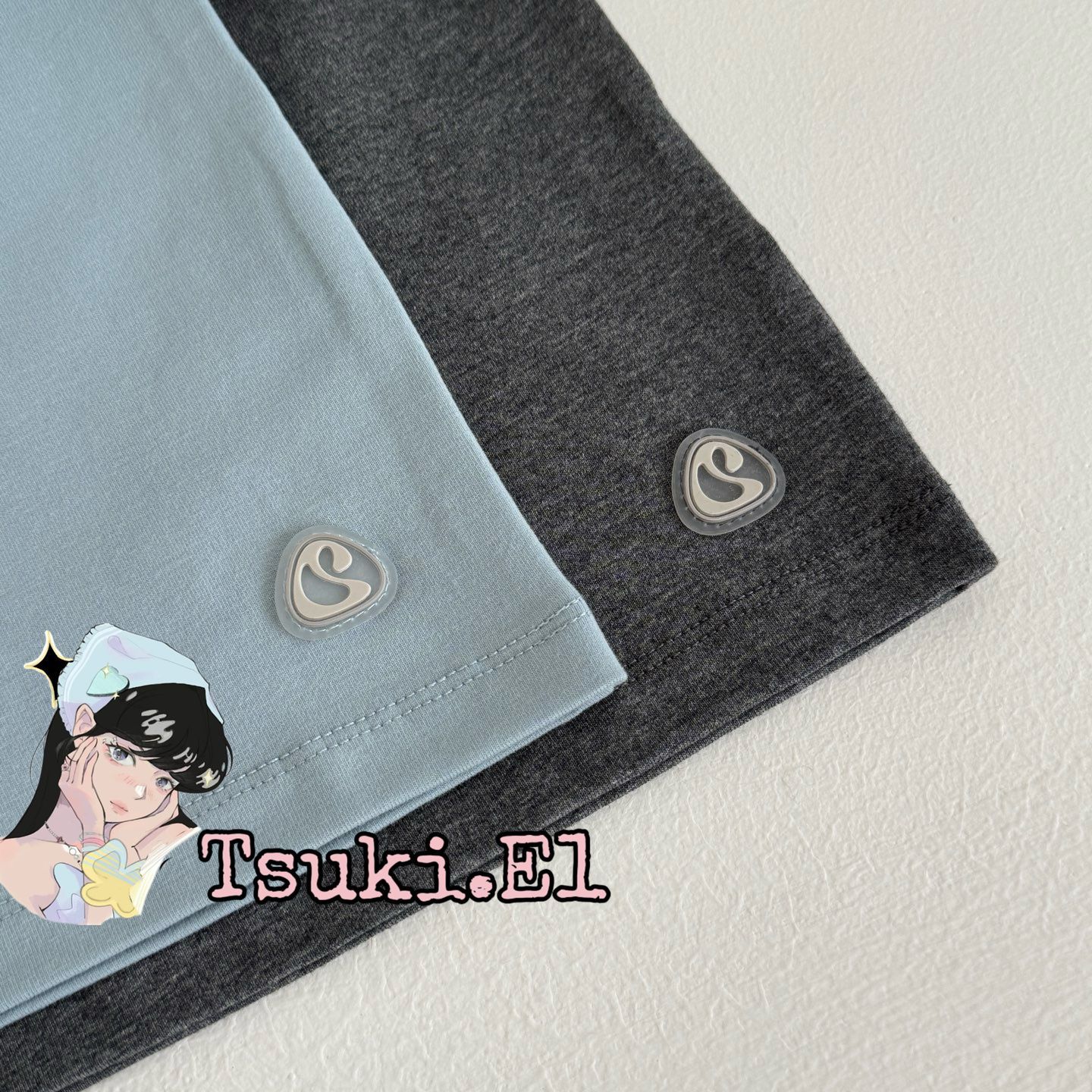 coyseio 水色 半袖Tシャツ 星の刺繍