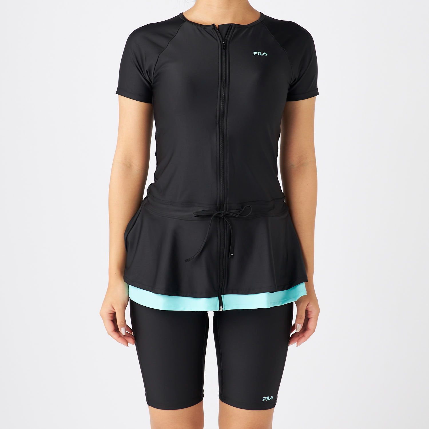 【新品】FILA フィットネス水着 レディース チュニック 体型カバー 半袖 セパレートタイプ 大きいサイズ おしゃれ 50代 40代 30代 競泳水着 フィラ 344193