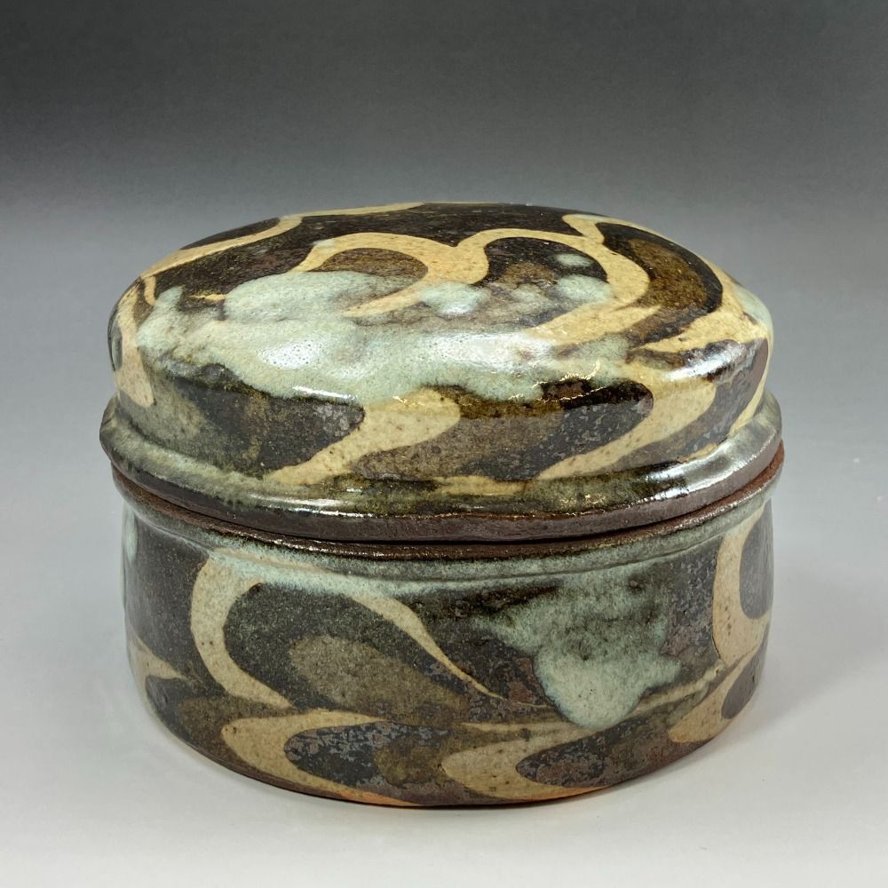 kyoyaki 京焼 上田恒次 作 練り上げ蓋物 木野皿山窯 陶磁器 _ 食器