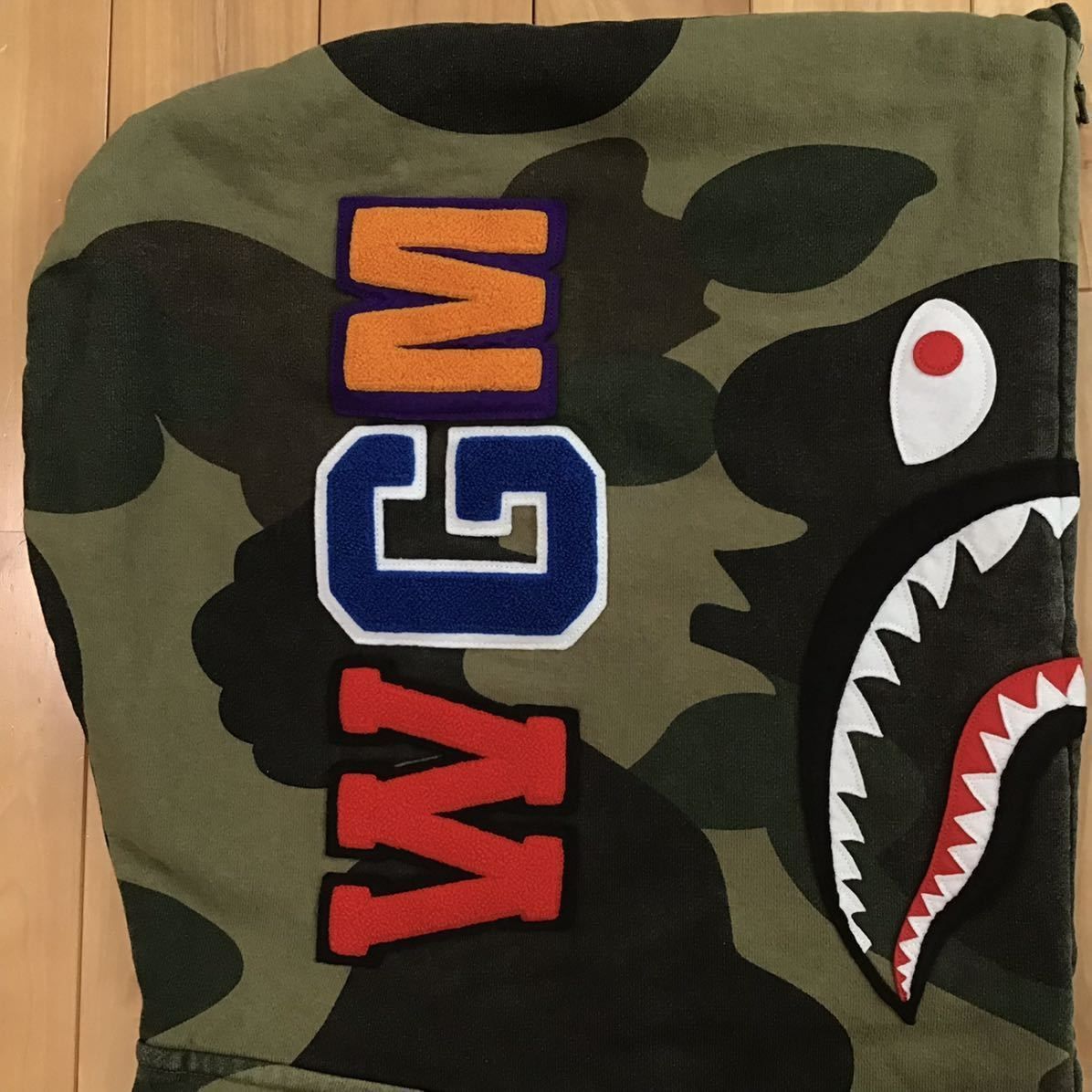 ☆XL☆ Giant shark full zip hoodie a bathing ape BAPE 1st camo