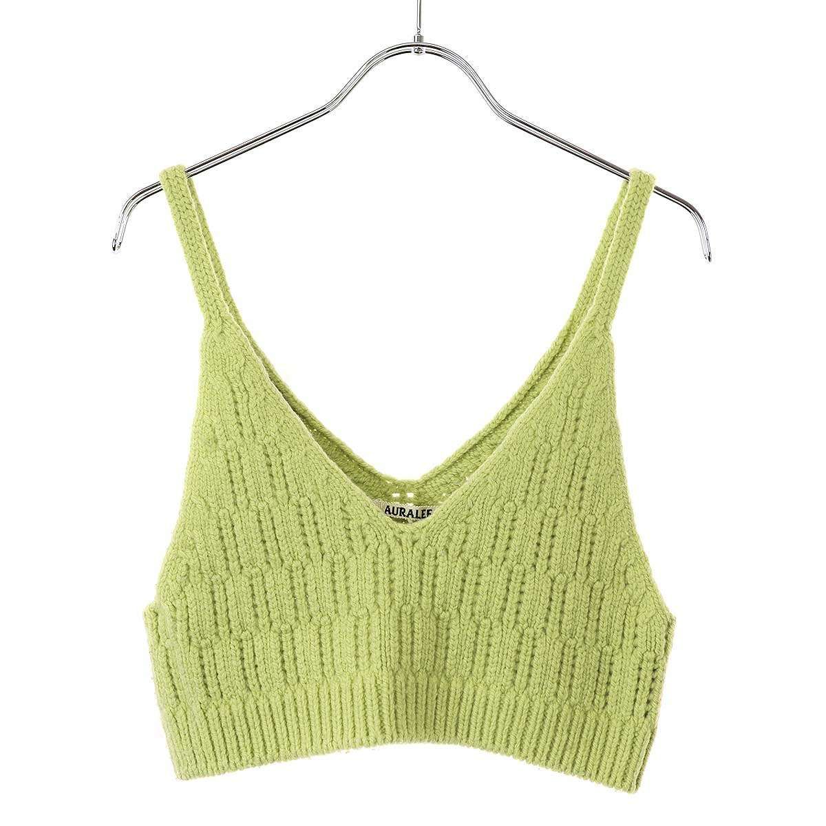 AURALEE オーラリー 23AW WOOL CORD RIB KNIT CAMISOLE ウールニットキャミソール A23AC03CR グリーン 1 AURALEE オーラリー 23AW WOOL CORD RIB KNIT CAMISOLE ウールニット