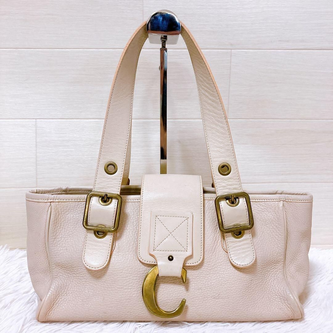 13 Chloe クロエ オールレザー ハンドバッグ C金具