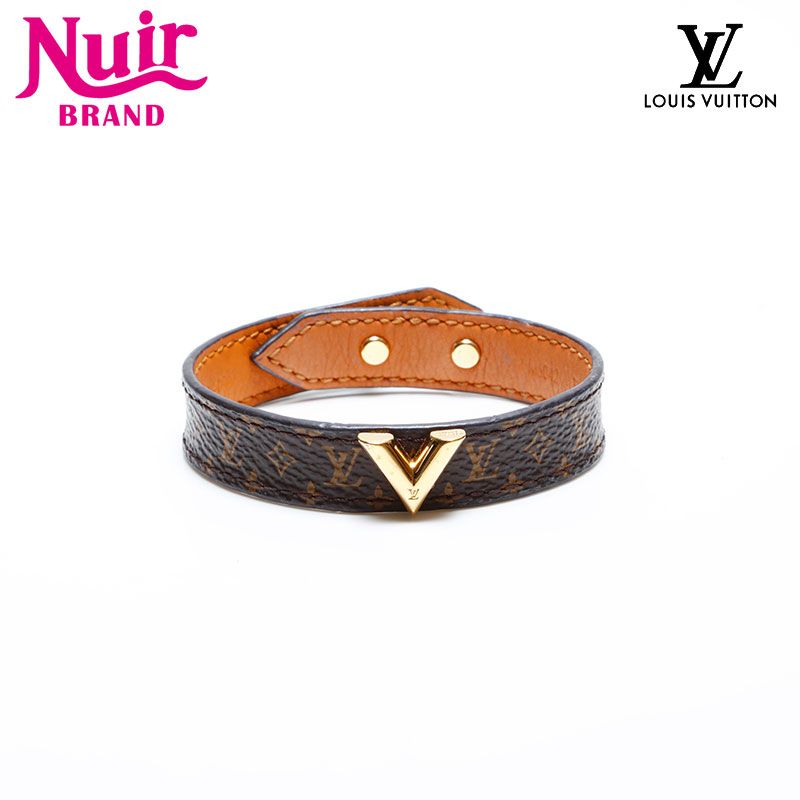 チ*ん様 LOUIS VUITTON モノグラム エッセンシャルV レザーブレス Louis Vuitton】ブレスレット レザー プレート ロゴ M8114Z