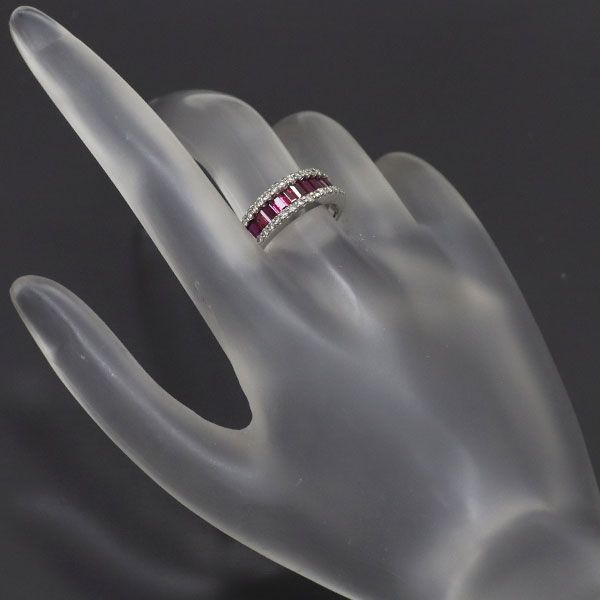 Pt950 ルビー ダイヤモンド リング 0.95ct D0.30ct - メルカリ 