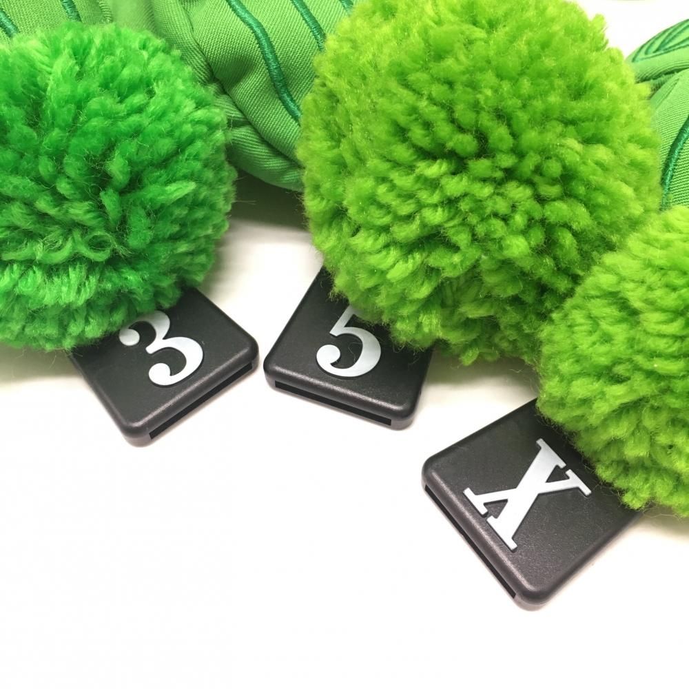 【未使用品】RIKI&ROI ヘッドカバー4点セット(DR FW×2 UT) グリーン×イエロー サボテンゴルフ RIKI&ROI 未使用品】RIKI&ROI ヘッドカバー4点セット(DR FW×2 UT