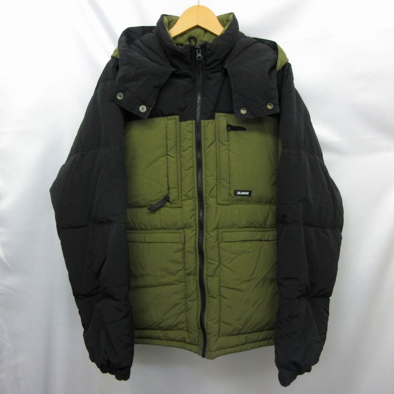 エクストララージ X-LARGE HOODED FRONT POCKET DOWN JACKET ナイロン