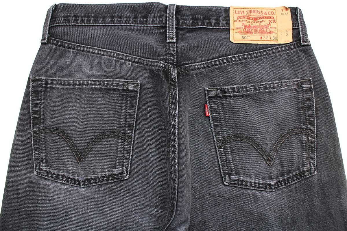 00s Levi'sリーバイス 501 ブラック デニムパンツ ボロ フェード