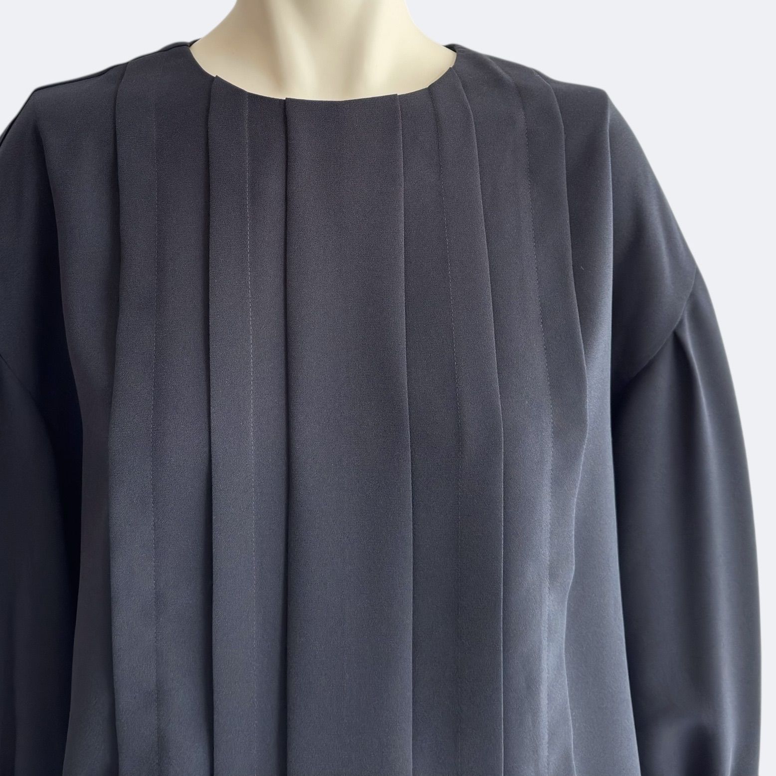 ADORE アドーア ブラウス ネイビー レディース シャツ 長袖 紺色 タック ADORE アドーア ブラウス ネイビー レディース シャツ 長袖 紺色