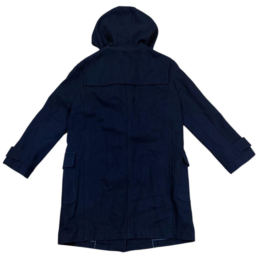 バーバリーロンドン Burberry London ウール ダッフルコート ノバチェック 黒 ブラック 160A トグルボタン レディース