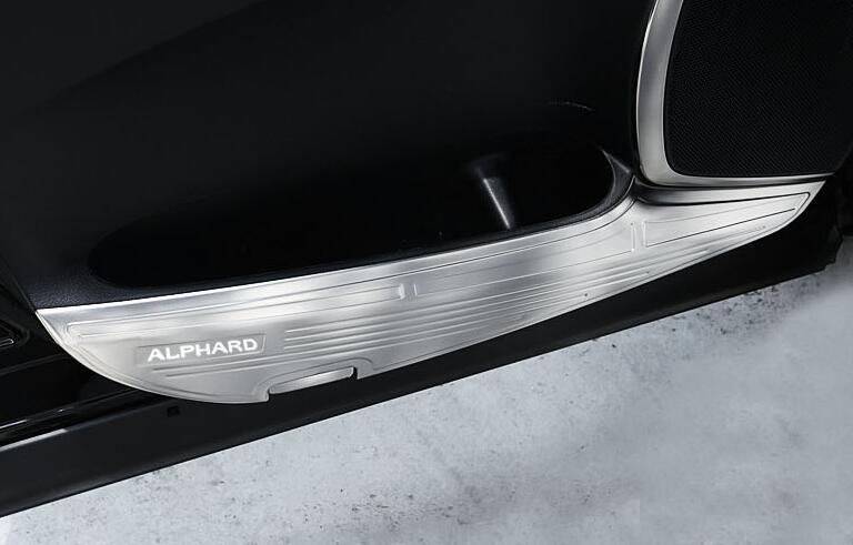 アルファード30系 前席 ドアキックガード ステンレス製 内装保護パネル 銀 黒チタン 2枚セット