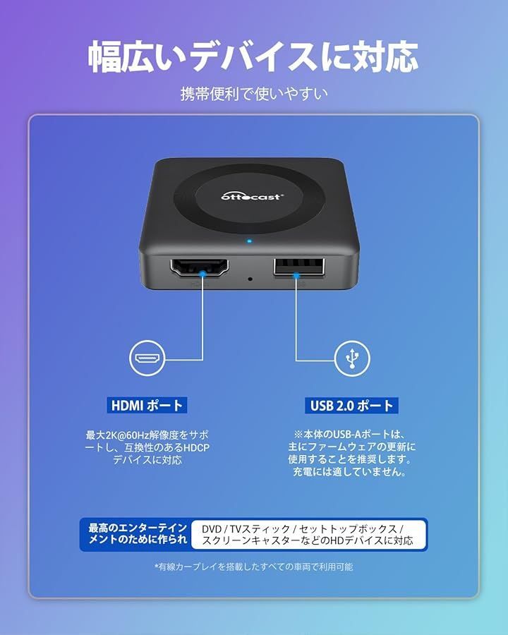 ワイヤレス CarPlay対応