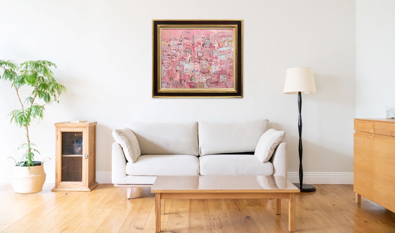 小野州一 「薔薇色の風景」 油絵・油彩画 絵画 小野州一 『薔薇色の風景』 油彩画 - 北海道画廊
