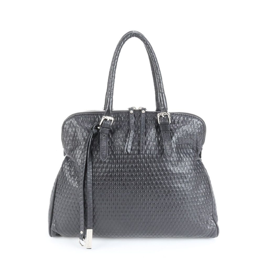 【美品】　ジャンニキャリーニ 2way ハンドバッグ　ショルダー　レザー　黒 GIANNI CHIARINI ジャンニキアリーニ ジャンニキャリーニ バッグ