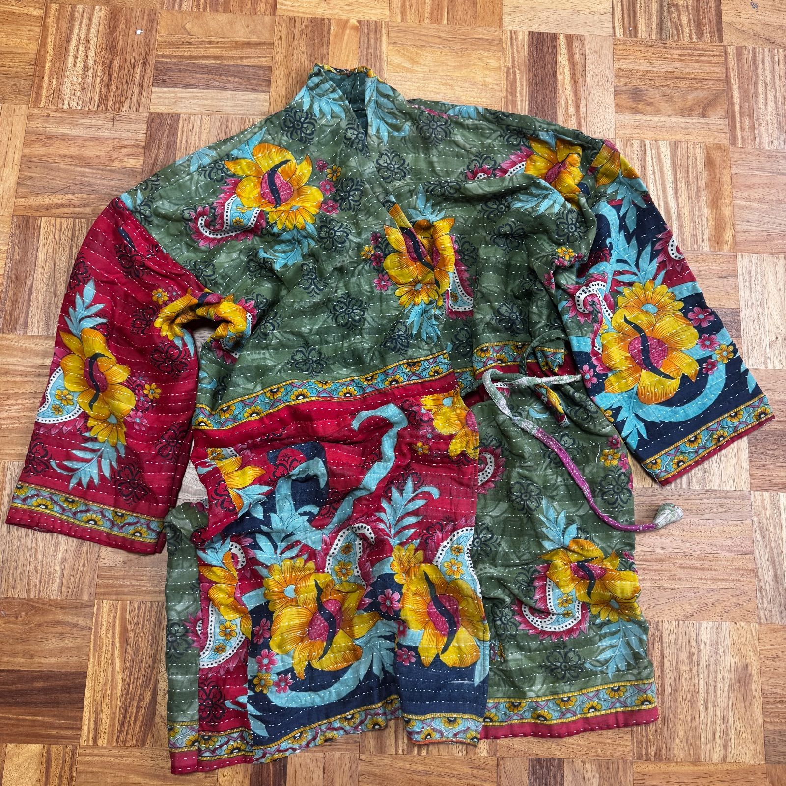 GK142 ラリーキルト ジャケット グドゥリー 着物スタイル インド