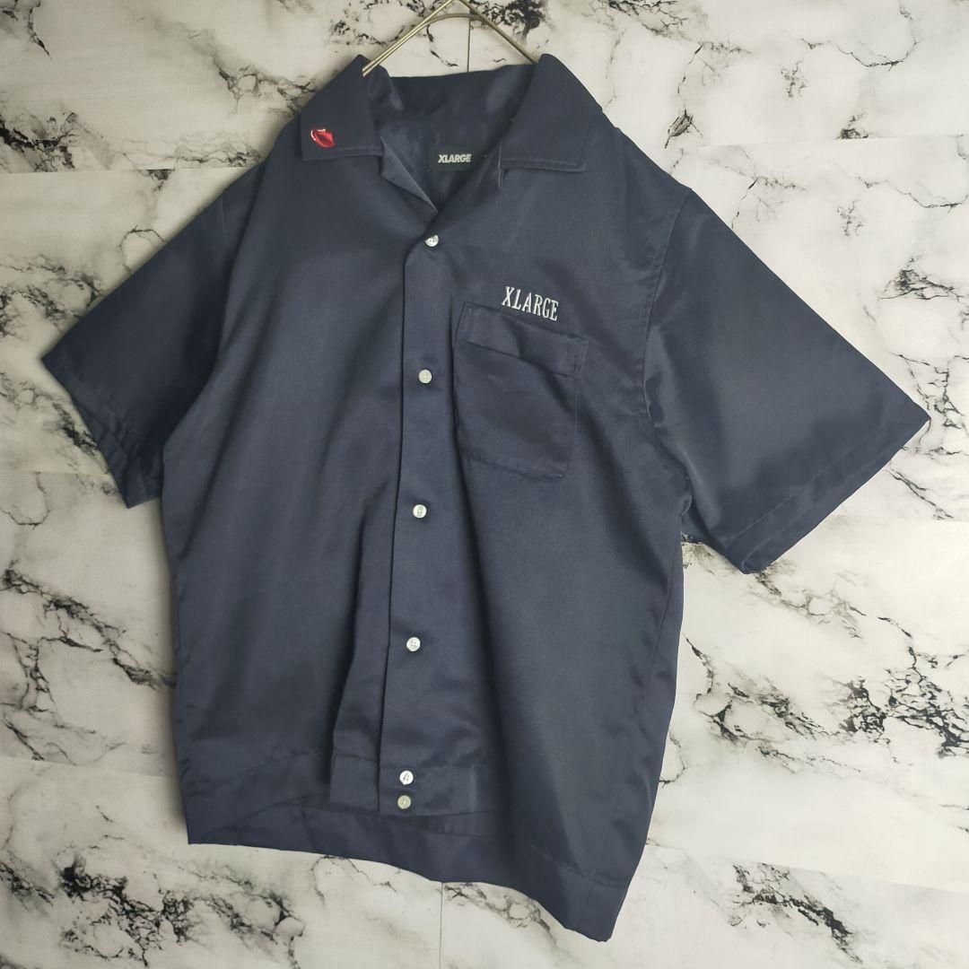 バック刺繍ロゴ 開襟半袖シャツ