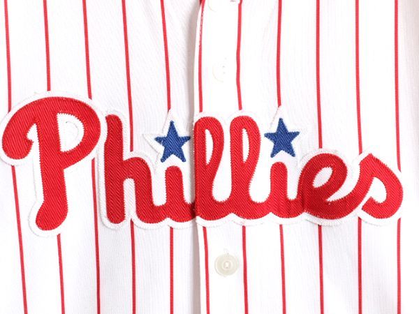 90s MLB Majestic フィリーズ ベースボール シャツ S 大リーグ お得なクーポン配布中!】 90s MLB Majestic フィリーズ ベース