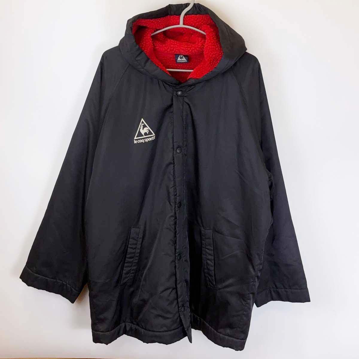 ルコック ヴィンテージ ベンチコート 92年 背面ビッグロゴ F ブラック