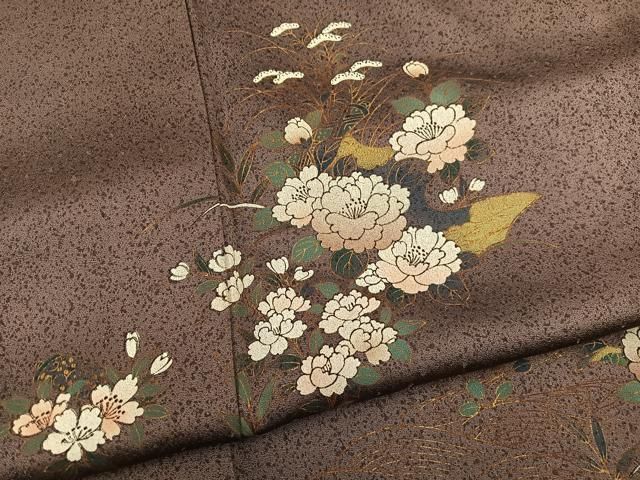 平和屋着物○訪問着 立波笹文 たたき染め 金彩 正絹 逸品 AABA8899ph