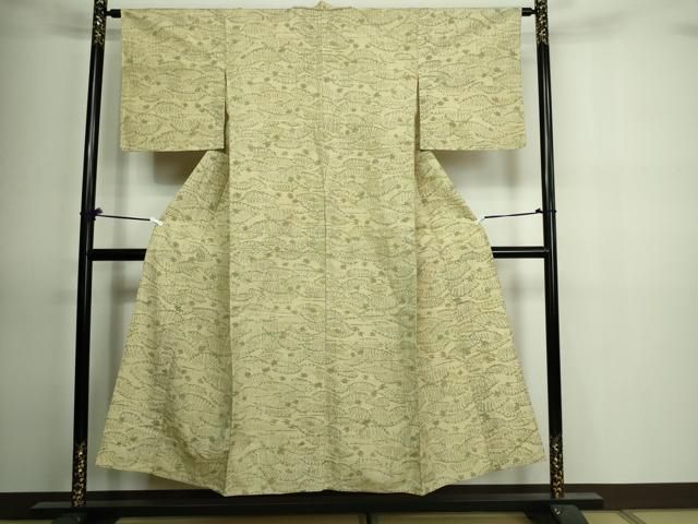 平和屋着物●小千谷紬　百柄　正絹　逸品　AAAZ7295zg 平和屋着物○小千谷紬 百柄 正絹 逸品 AAAZ7295zg