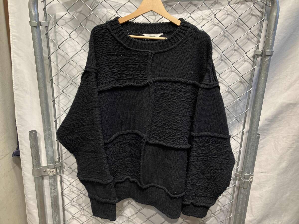Name ネーム ニット PATCHWORK KNIT NKN-21AW-001 ブラック Mサイズ 