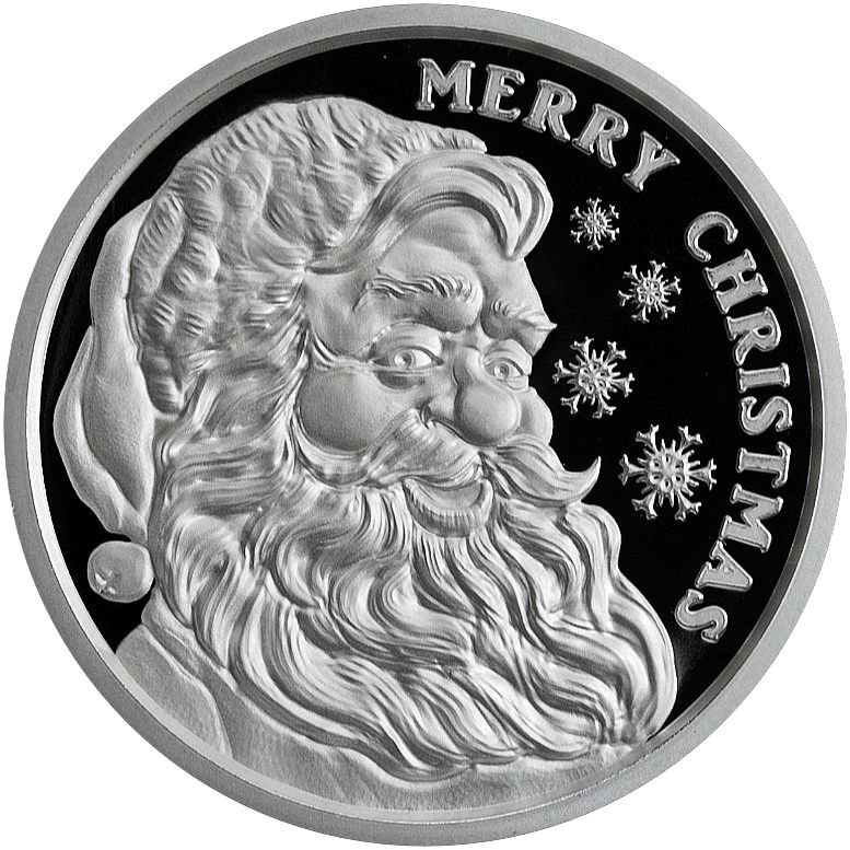 [保証書・カプセル付き] 2020年 (新品) アメリカ 「メリークリスマス・サンタ」純銀 1オンス プルーフ メダル