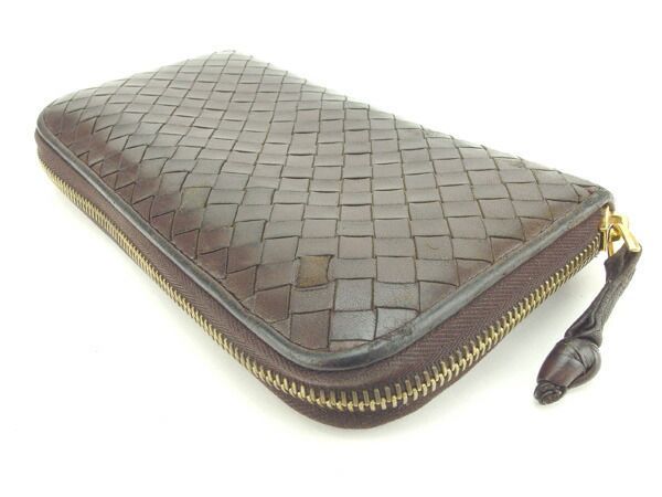 ボッテガヴェネタ イントレチャート 長財布 ラウンドファスナー ブラウン 人気 ボッテガヴェネタ 長財布 イントレチャート ブラウン