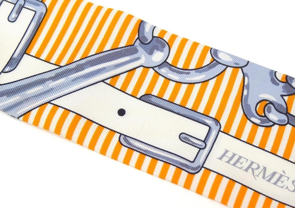 エルメス HERMES ツイリー 馬銜 シュミーズ スカーフ オレンジ