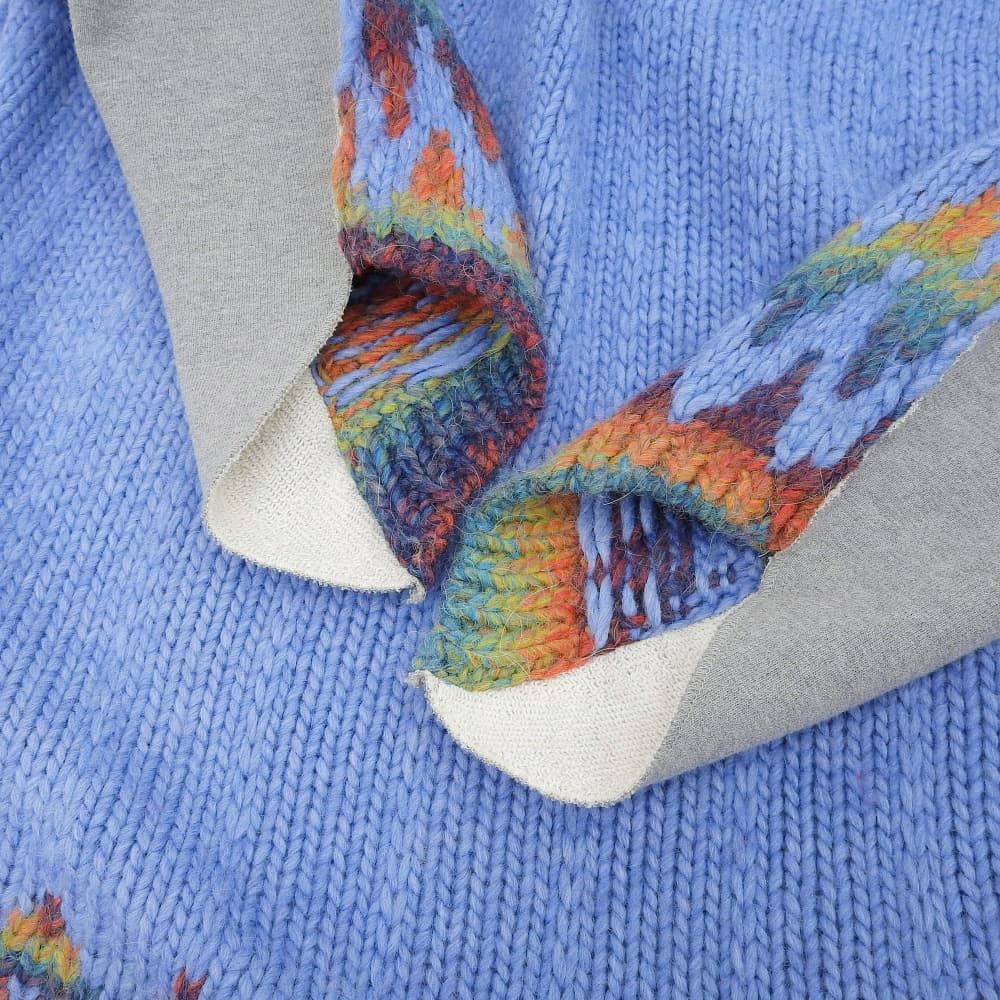 新品同様 MM6 Maison Margiela メゾンマルジェラ ノルディック柄ドッキング ニットセーター S ライトブルー レディース 古着 中古 USED 新品同様 MM6 Maison Margiela メゾンマルジェラ ノルディック柄