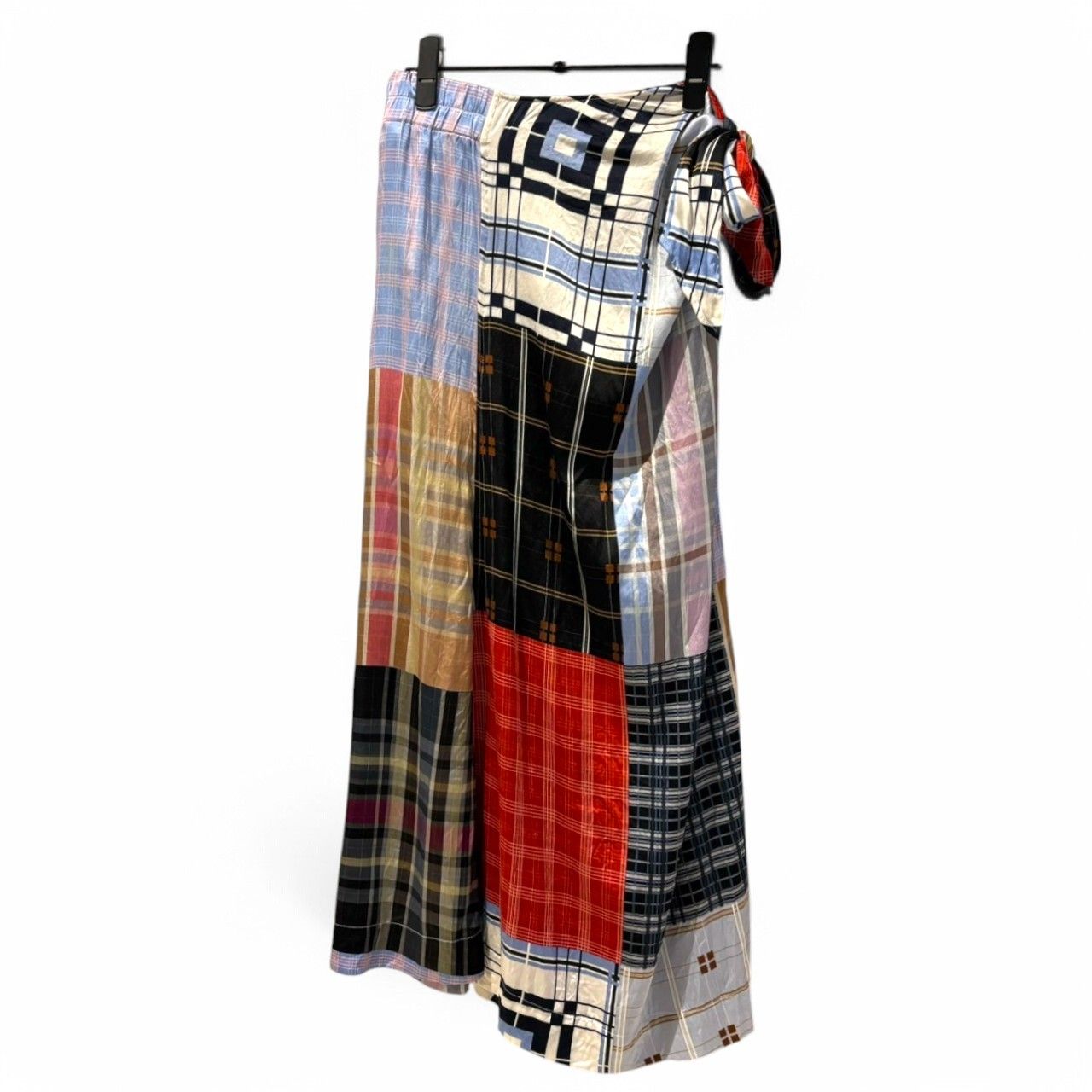 GANNI (ガニー) シルクストレッチサテン パッチワークスカート 32-05