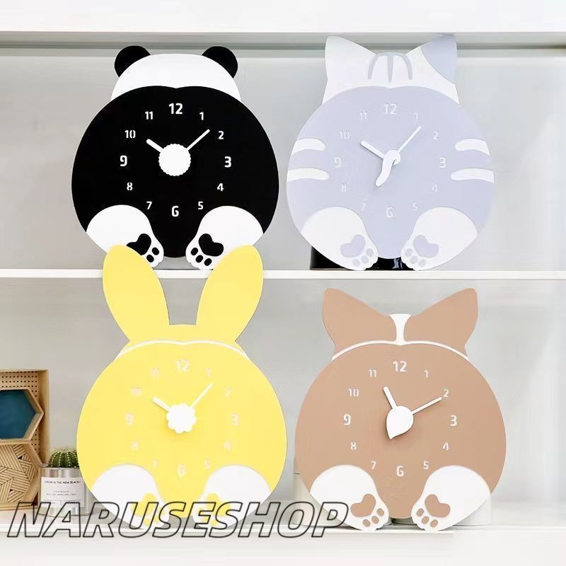 大好評 壁掛け時計 クロック 北欧風 猫型 子供部屋 モダン 新築祝い ギフト 電池 スイープ 静か 音がしない スプレッド クロック