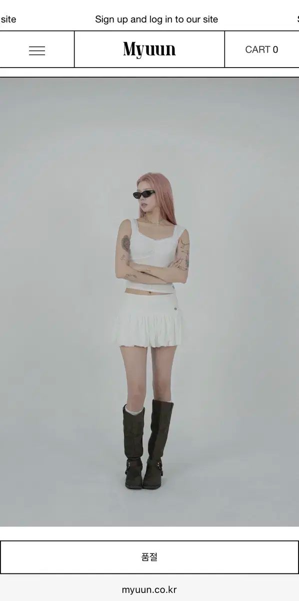 パク キュウン Myuun Cloud tube top ＋ skirt white