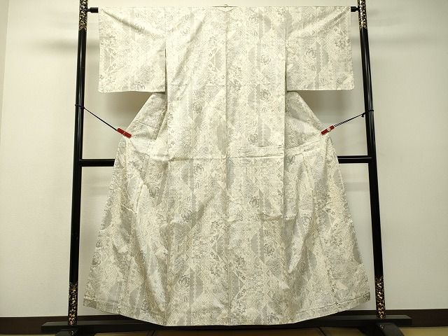 平和屋着物□本場大島紬 白大島 9マルキ 花菱文 正絹 逸品 DAAR4427tw  