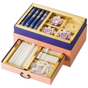 カメヤマ 浄雅 蓮紫 線香 ローソクセット T9617-00-00 2289-090